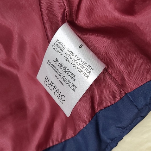 Buffalo David Bitton youth puffer vest navy blue size 5 - Picture 6 of 6